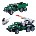 RBB-1073  RC BM-21 Rocket Launcher Dump Truck 2in 1 DIY Building Block Bricks Toys