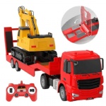 REV-1159 1:26 Mercedes Arocs remote controlled flatbed trailer&Excavator set